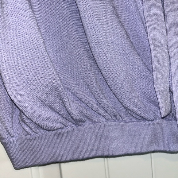 Anthropologie Women’s Lavender Crisscross Sweater Top Sz Medium - Picture 3 of 8